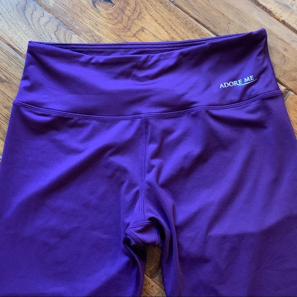 Adore Me | Purple & Black Lace Capris | Sz L - Picture 11 of 12